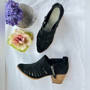 1. State Women's Black Ankle Booties with Cutout Design